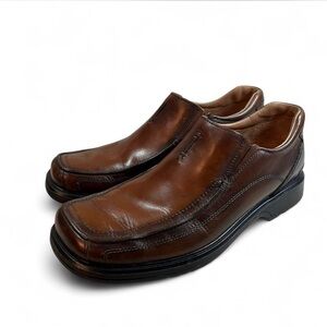 Clarks Doby Brown Leather Double Gore Slip-On Loafers